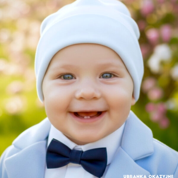 Czapka BIAŁA smerfetka dla małego dziecka