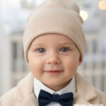 Czapka Beżowa smerfetka dla dziecka