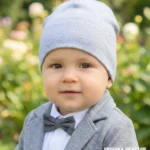 Czapka letnia w kolorze szary melanż dla małego dziecka
