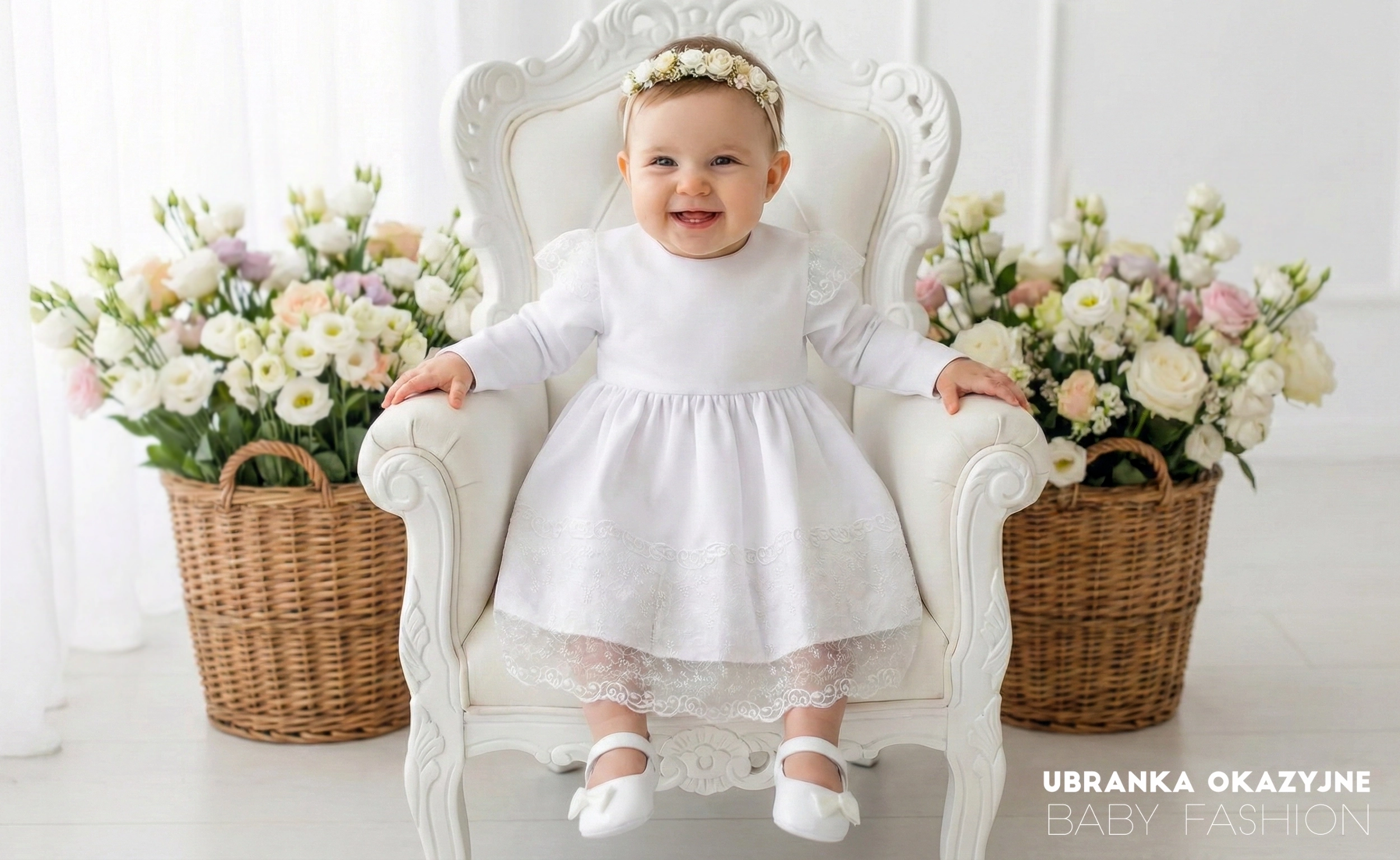 Biała sukienka do chrztu