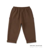 Czekoladowe spodnie wizytowe dla chłopca na chrzest lub roczek