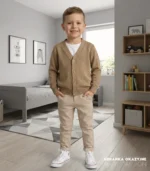 Sweterek brązowy dla chłopca 92-122 - obrazek 3