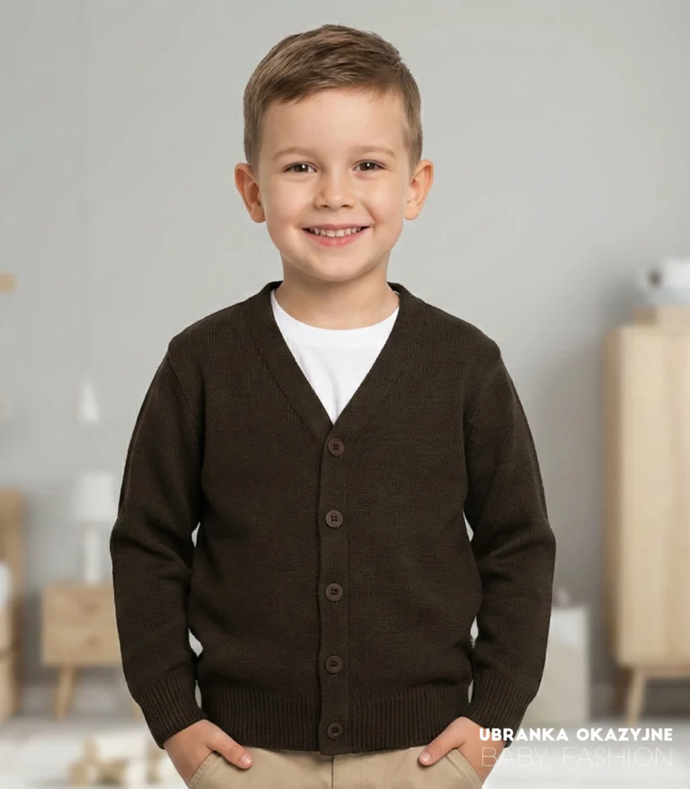Sweterek czekoladowy dla chłopca
