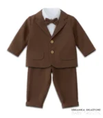 Czekoladowy garniturek dla chłopca