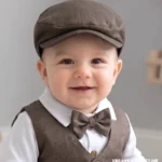 Brązowy kaszkiet dla dziecka - elegancka czapka chłopięca